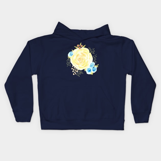 Yellow Rose Kids Hoodie by Sharon Rose Art